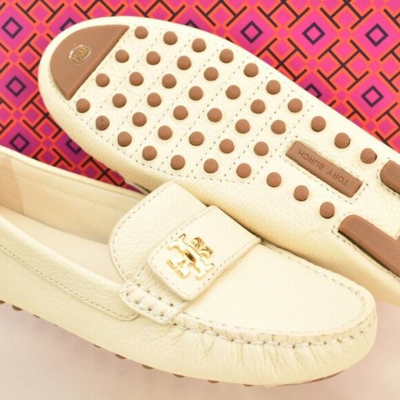 New Tory Burch Sz 9.5 Kira Driver mini Tumbled leather FLATS MOCCASINS 56443 - Picture 1 of 8